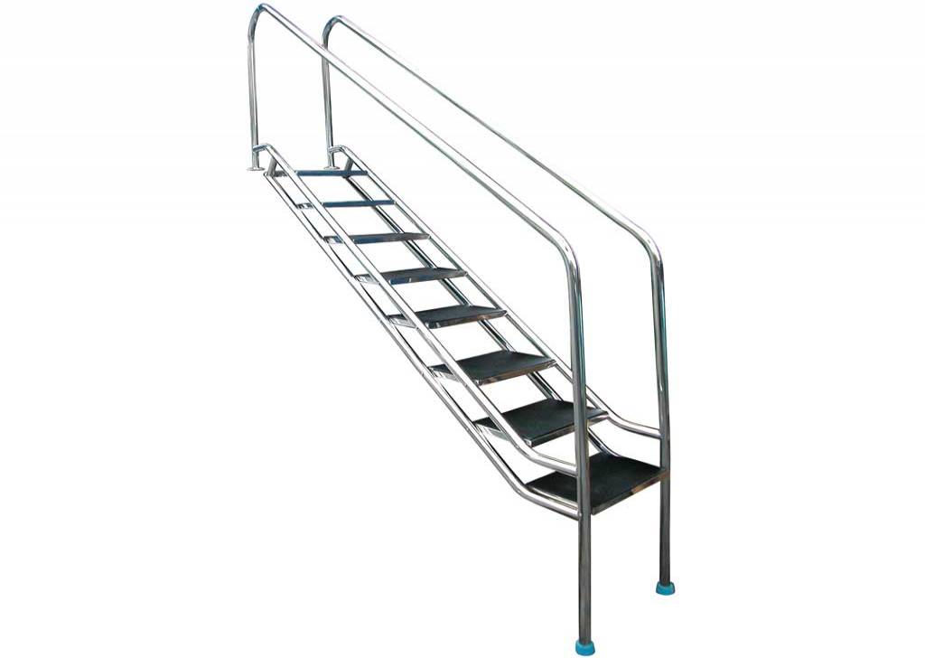 INCLINED 304 MODEL STAINLESS STEEL POOL LADDER - WIDTH=970 mm